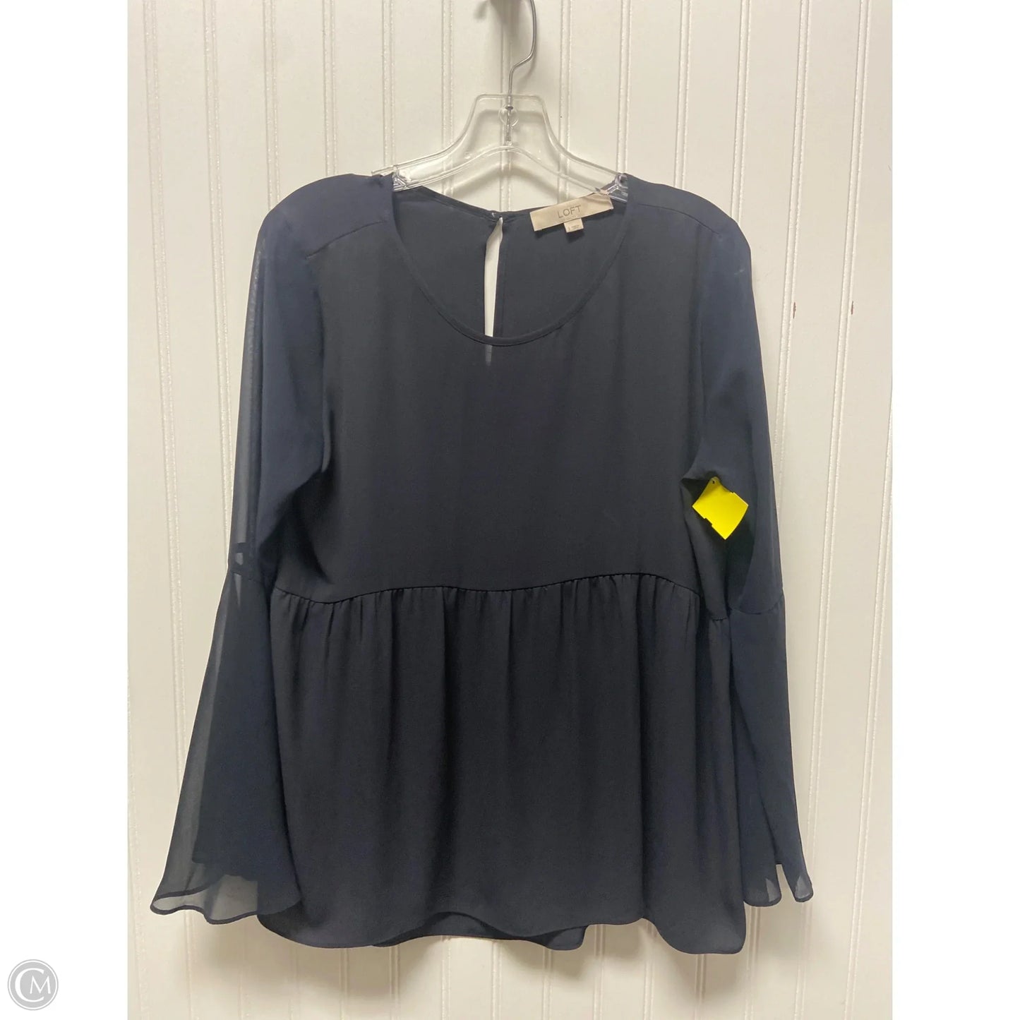Top Long Sleeve Basic By Loft In Navy, Size: S