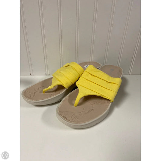 Sandals Flip Flops By Bzees In Yellow, Size: 7.5