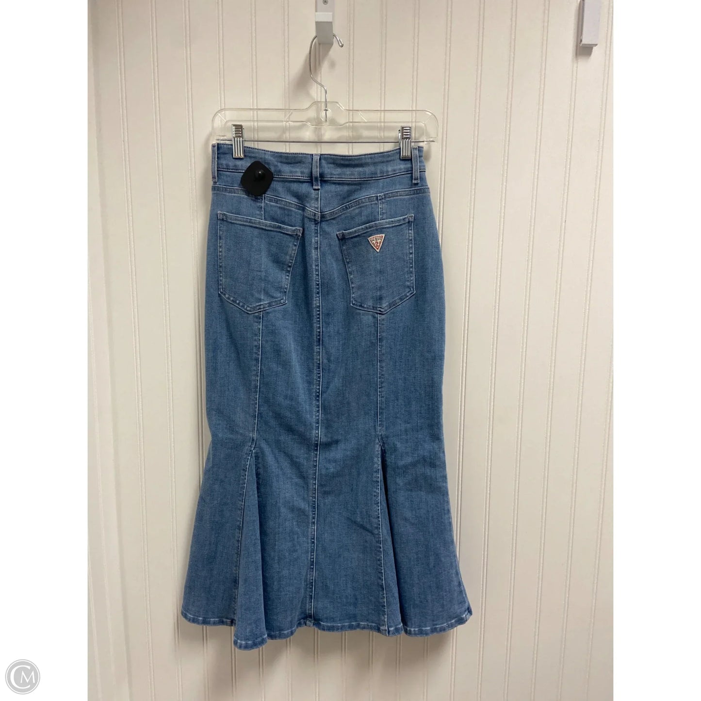 Skirt Midi By Guess In Blue Denim, Size: 2