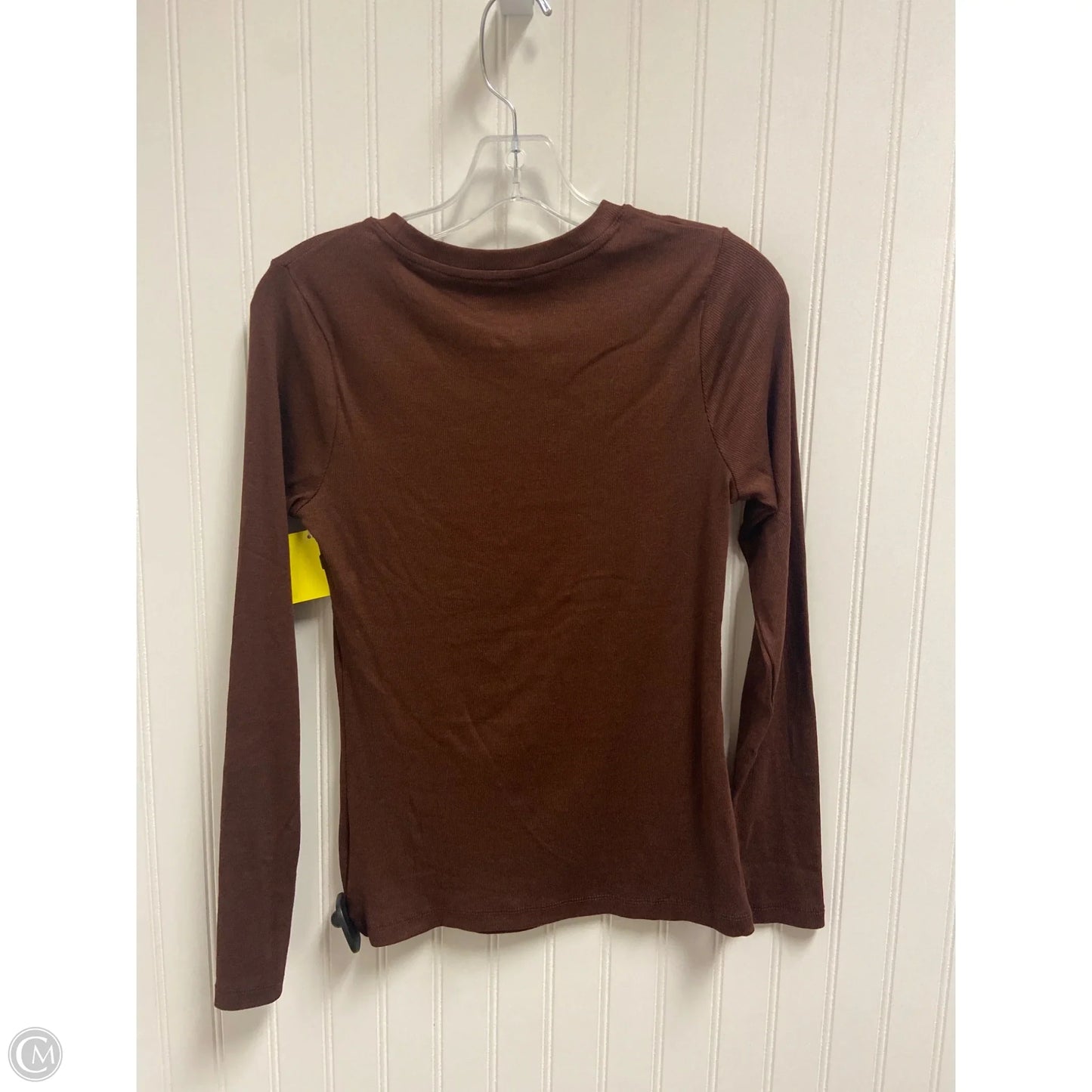 Top Long Sleeve Basic By A New Day In Brown, Size: Xs