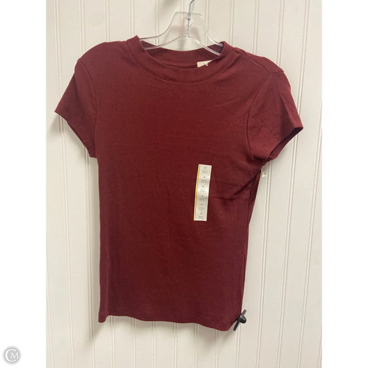 Top Short Sleeve Basic By A New Day In Maroon, Size: S