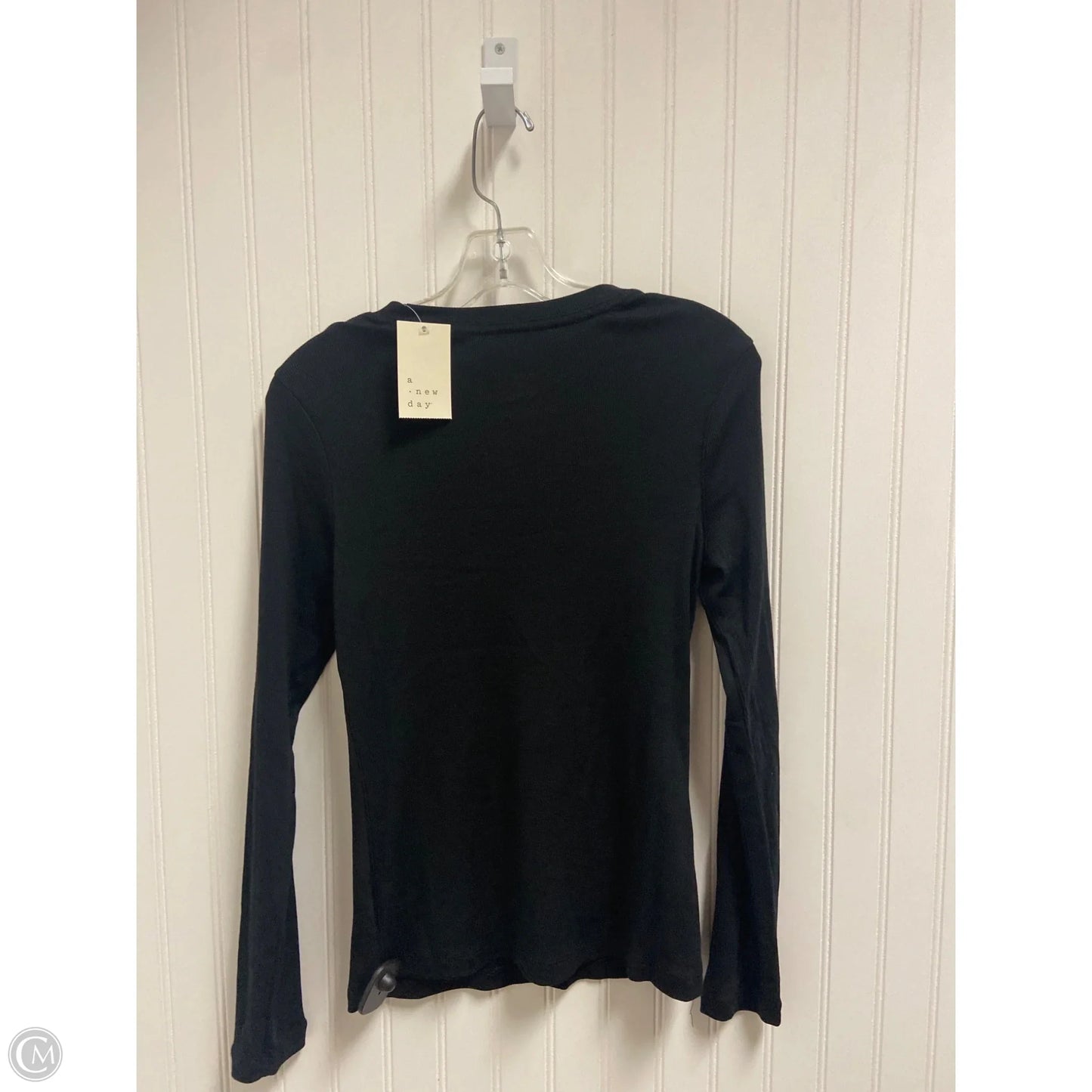 Top Long Sleeve Basic By A New Day In Black, Size: Xs