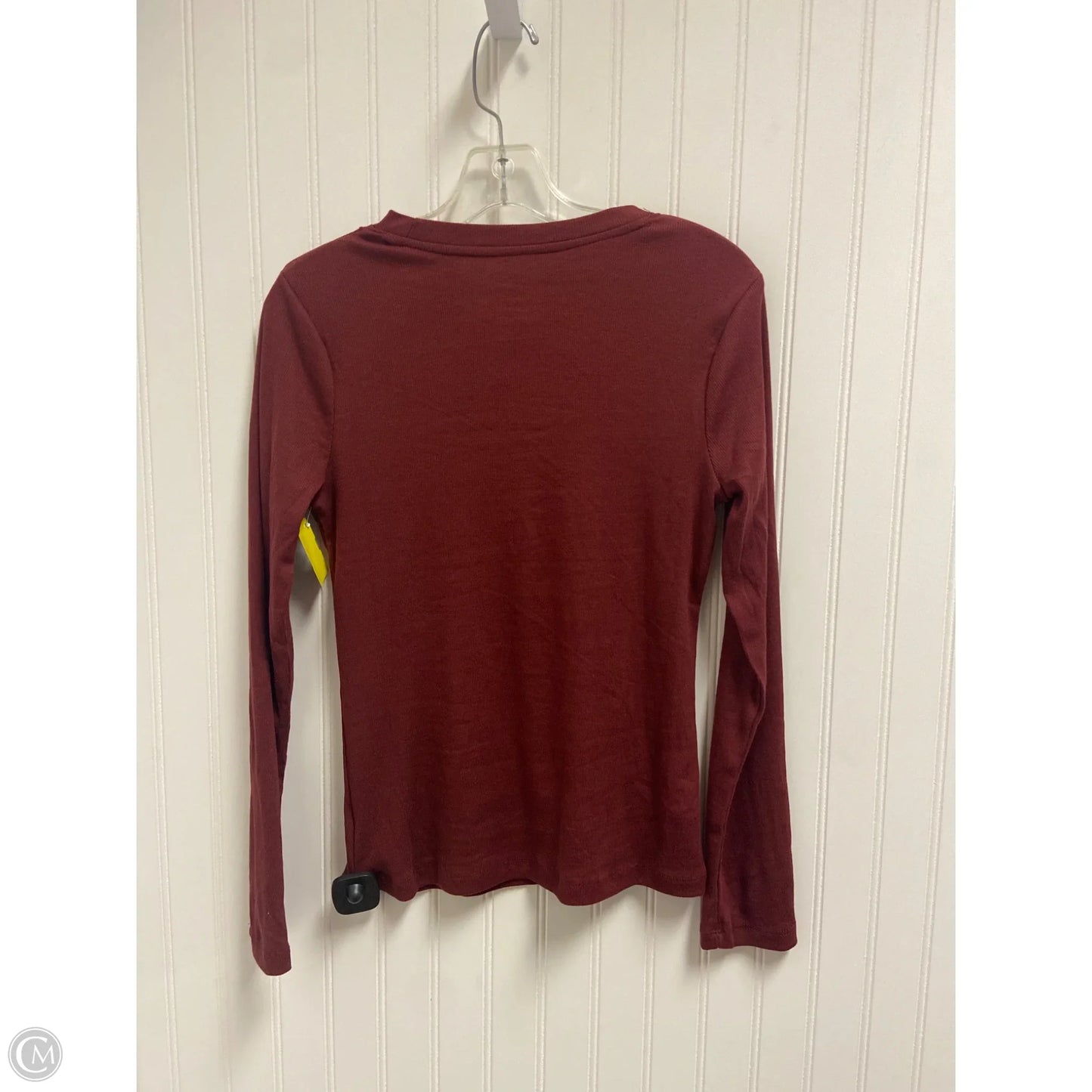 Top Long Sleeve Basic By A New Day In Maroon, Size: Xs