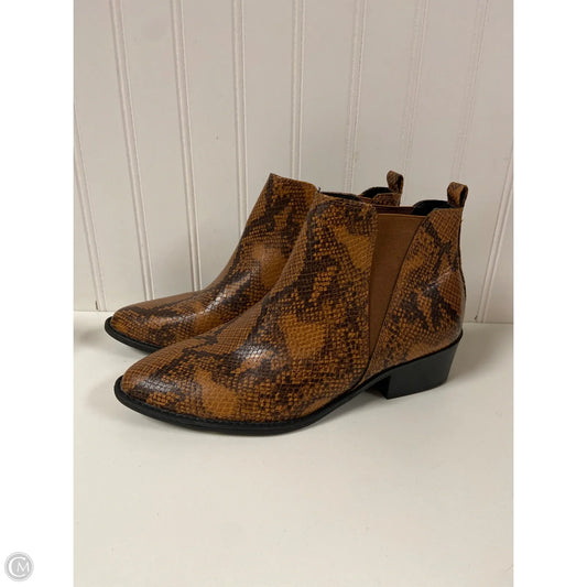 Boots Ankle Heels By Clothes Mentor In Snakeskin Print, Size: 9