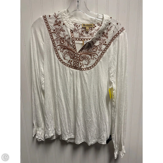 Top Long Sleeve By Democracy In White, Size: M