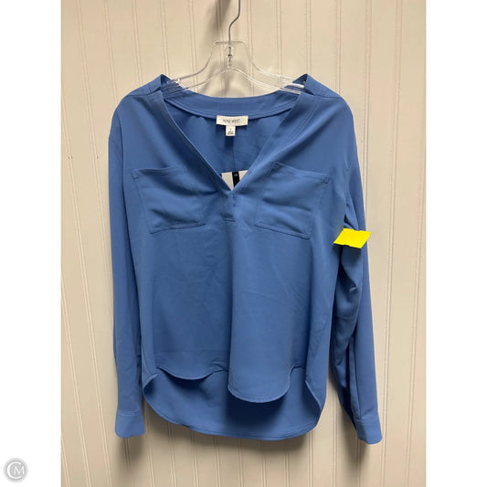 Top Long Sleeve Basic By Nine West In Blue, Size: S