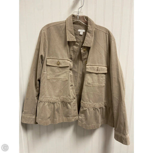 Jacket Shirt By J. Jill In Taupe, Size: Lp