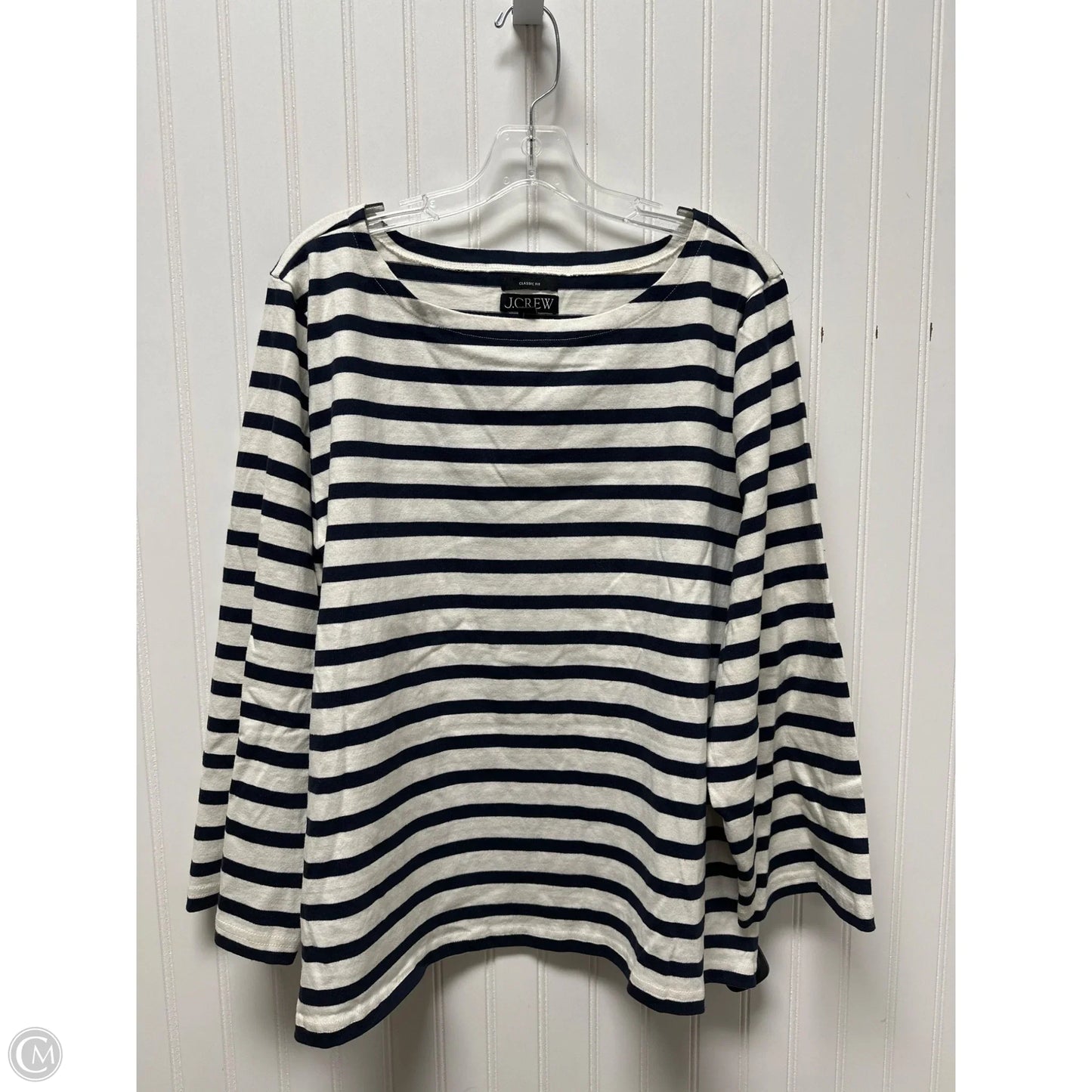 Top Long Sleeve Basic By J. Crew In Striped Pattern, Size: 3x