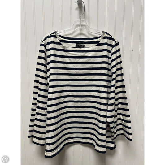 Top Long Sleeve Basic By J. Crew In Striped Pattern, Size: 3x