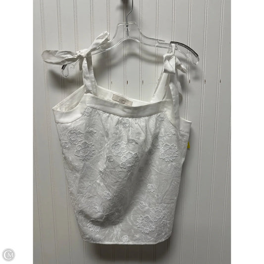Top Sleeveless By Loft In White, Size: M