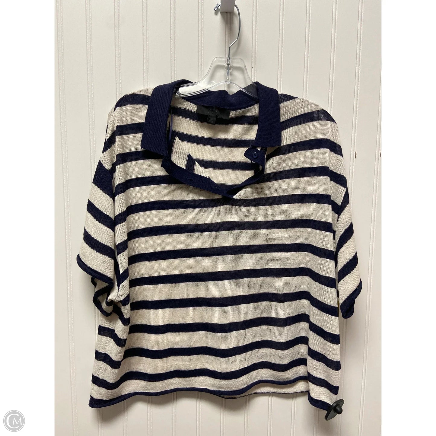 Top Short Sleeve By Zara In Striped Pattern, Size: Mp