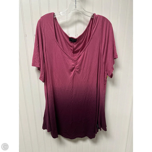Top Short Sleeve Basic By Lane Bryant In Purple, Size: 3x