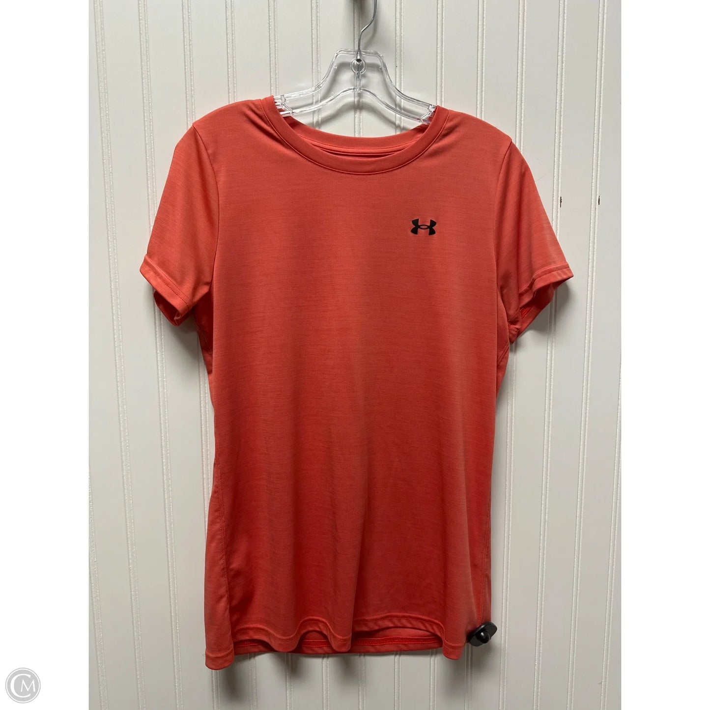 Athletic Top Short Sleeve By Under Armour In Orange, Size: L