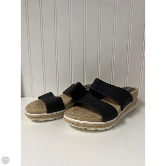 Sandals Heels Wedge By Easy Street In Black, Size: 7.5