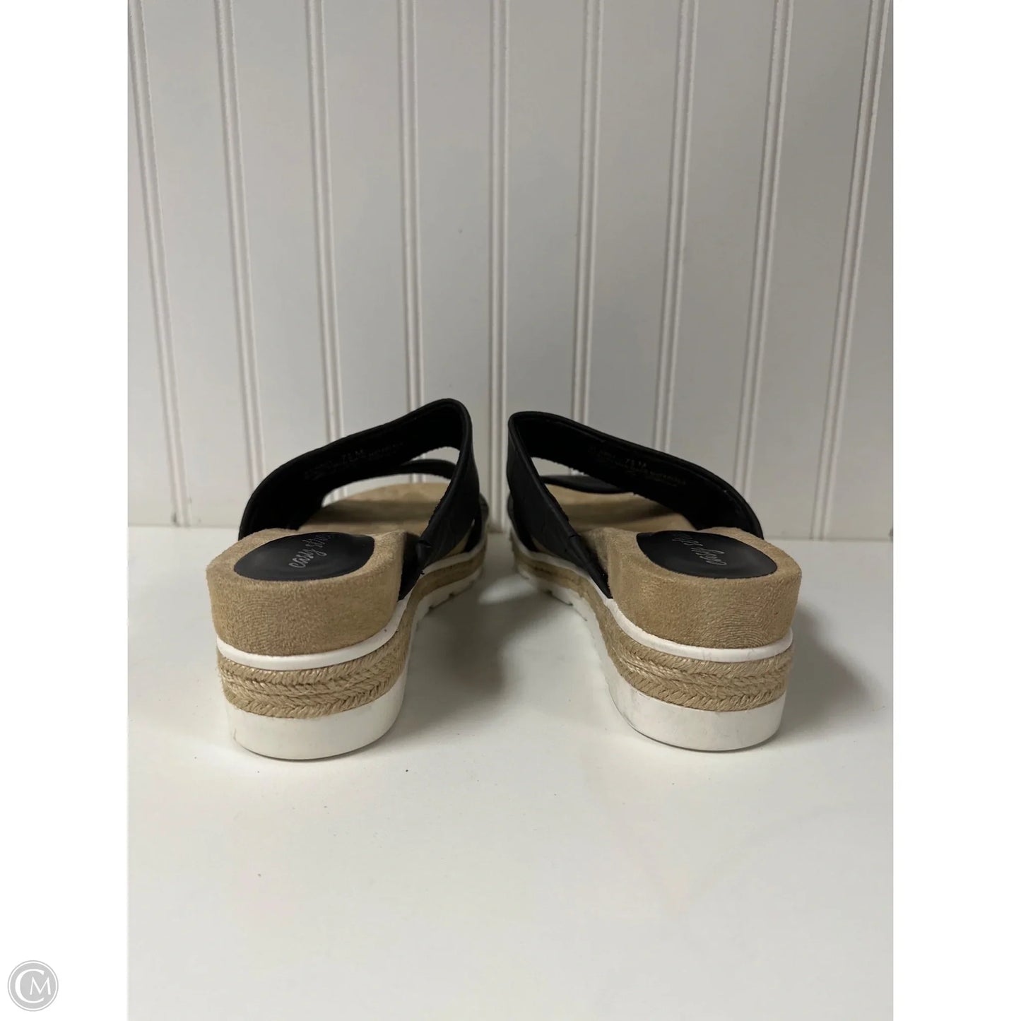 Sandals Heels Wedge By Easy Street In Black, Size: 7.5