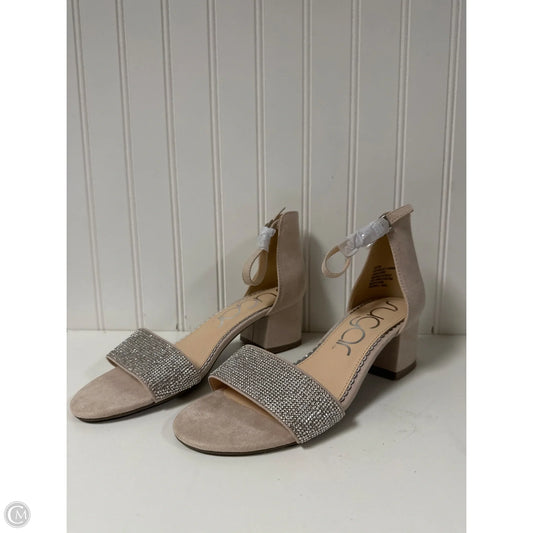 Sandals Heels Block By Clothes Mentor In Beige, Size: 8