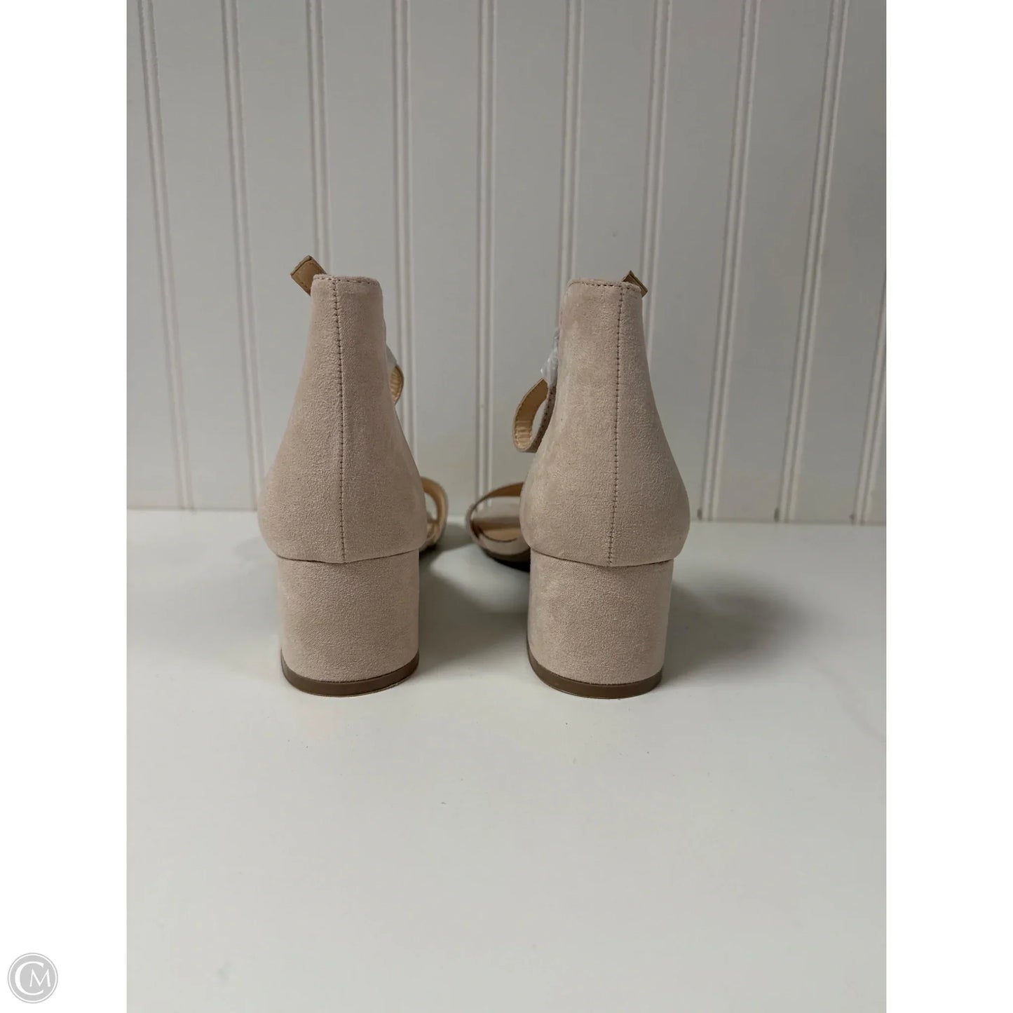 Sandals Heels Block By Clothes Mentor In Beige, Size: 8