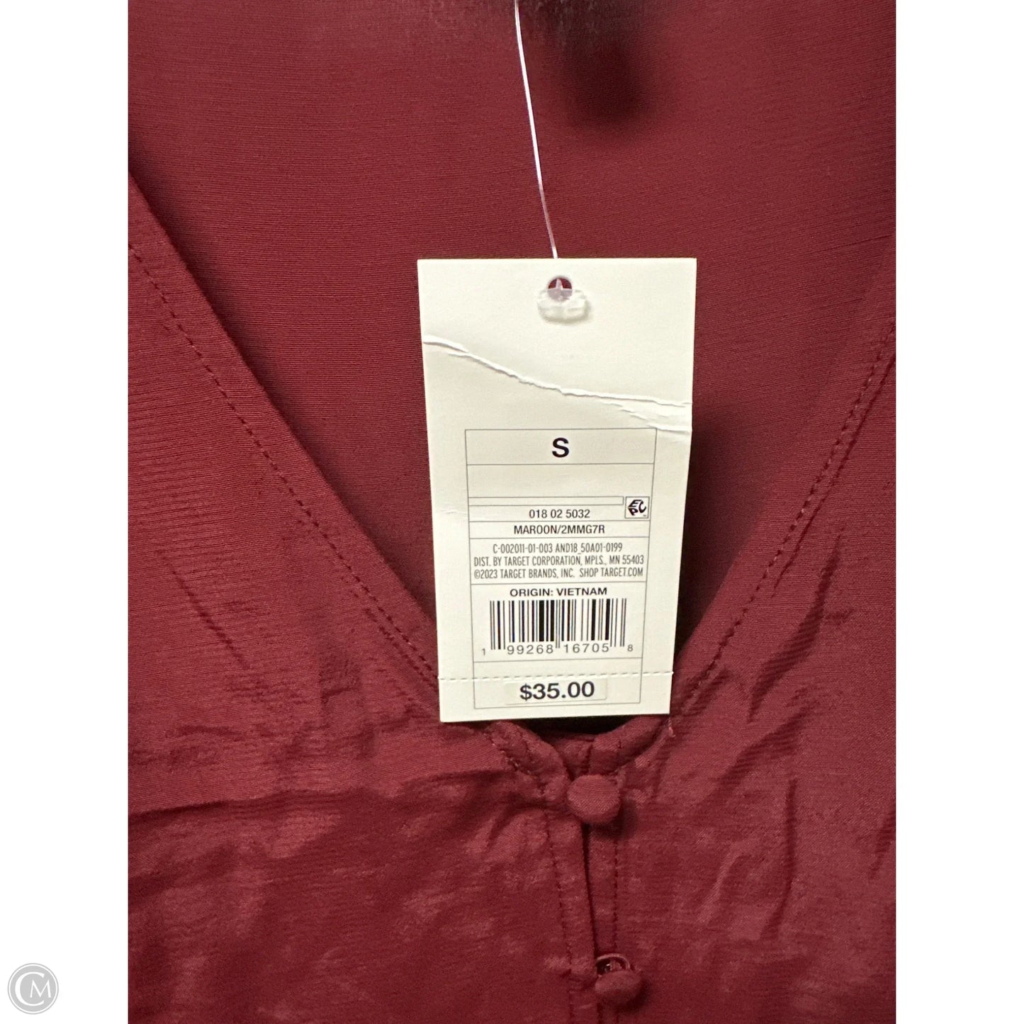 Top Long Sleeve By A New Day In Maroon, Size: S