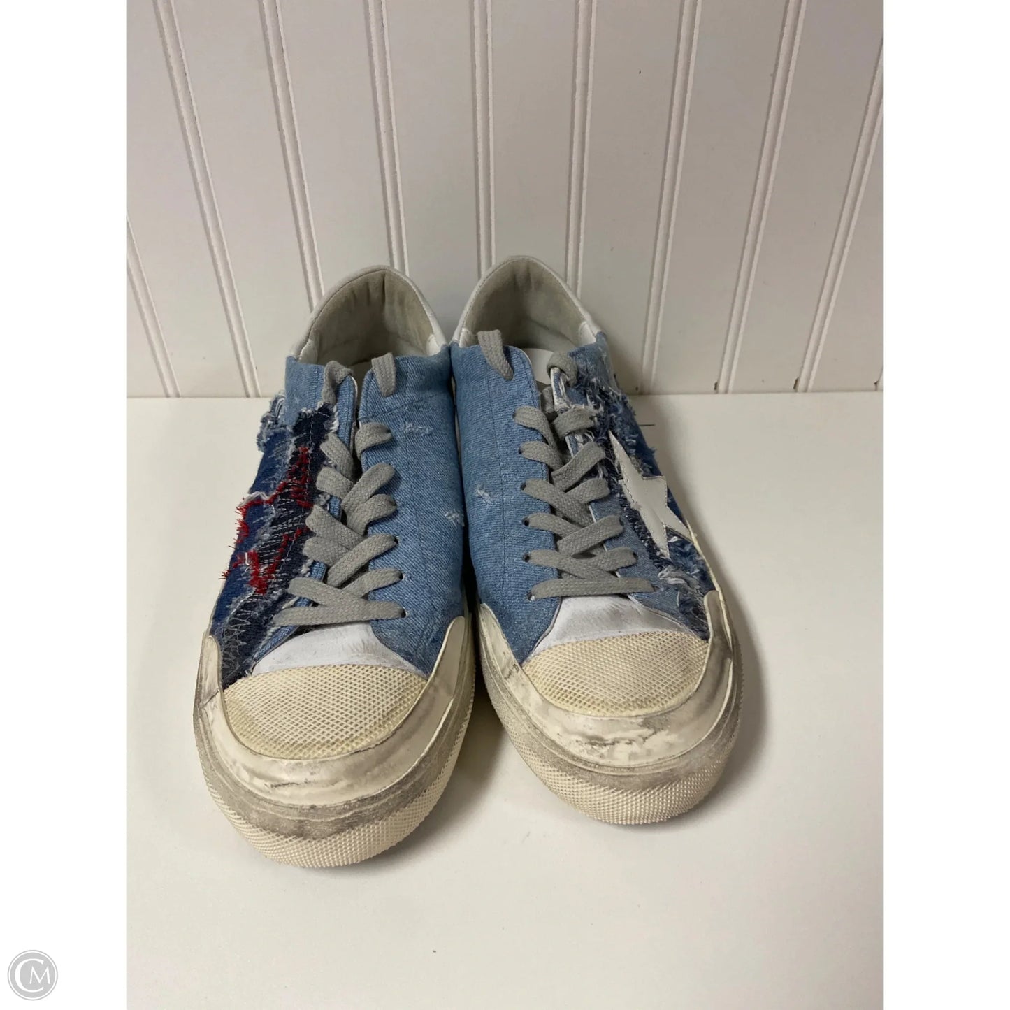 Shoes Luxury Designer By Golden Goose In Blue Denim, Size: 11