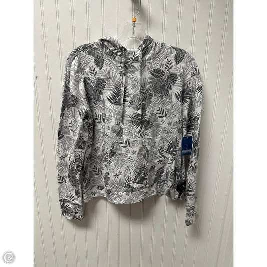 Athletic Sweatshirt Hoodie By Reel Legends In Grey & White, Size: S