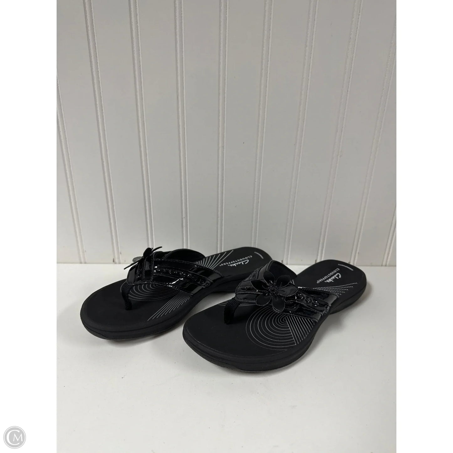 Sandals Flip Flops By Clarks In Black, Size: 7