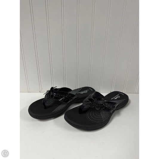 Sandals Flip Flops By Clarks In Black, Size: 7