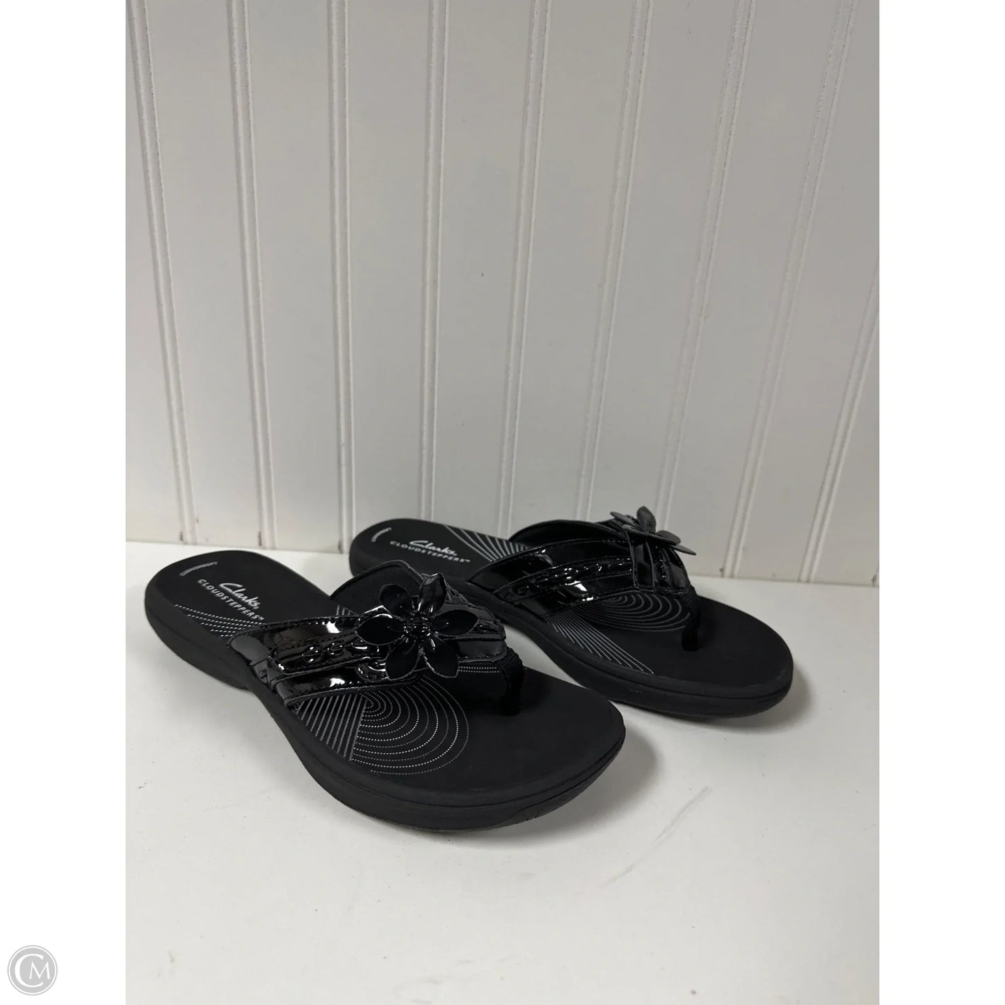 Sandals Flip Flops By Clarks In Black, Size: 7