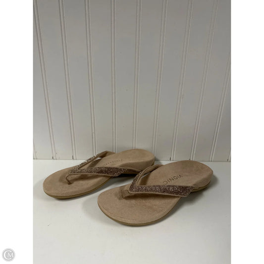 Sandals Flip Flops By Vionic In Beige, Size: 6.5