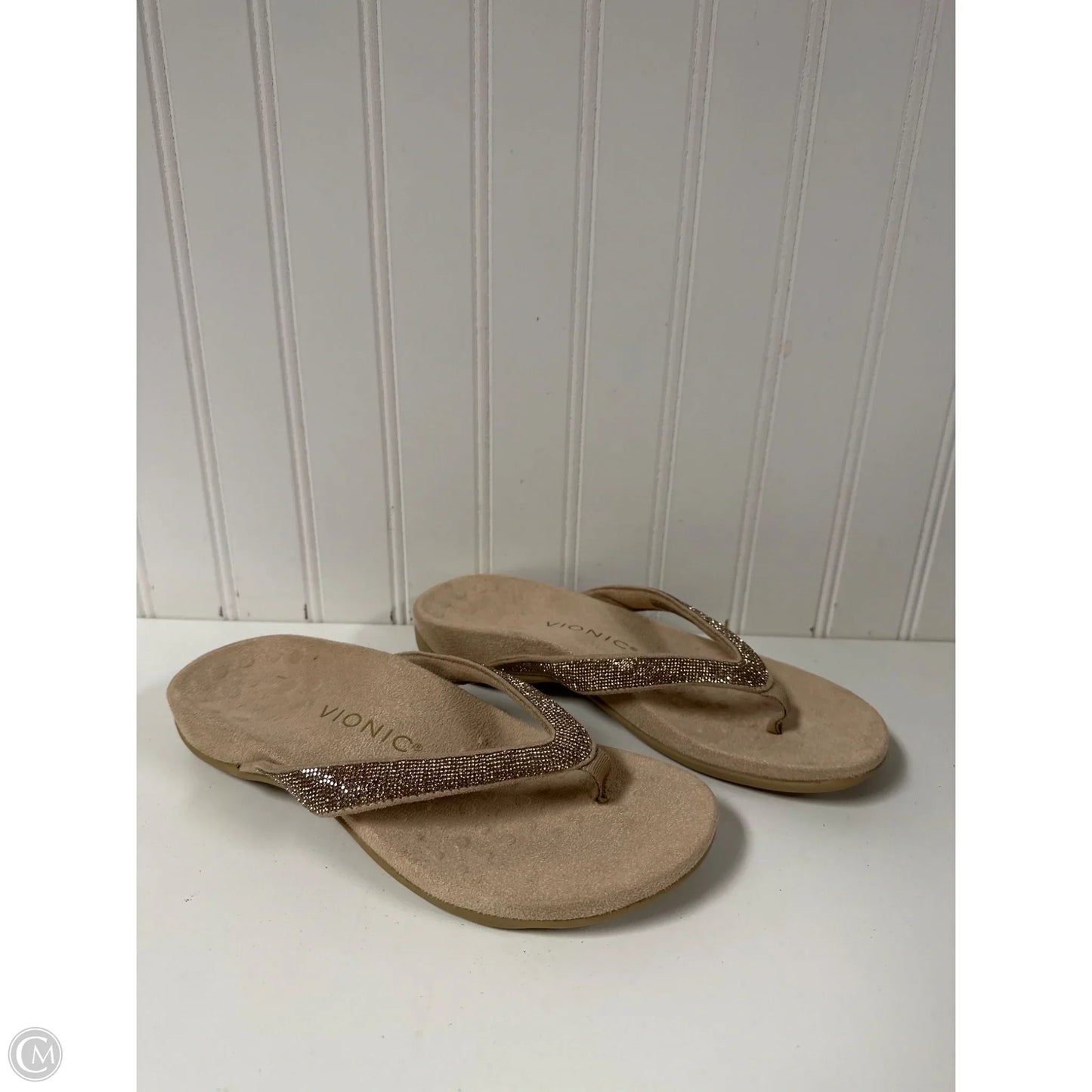 Sandals Flip Flops By Vionic In Beige, Size: 6.5