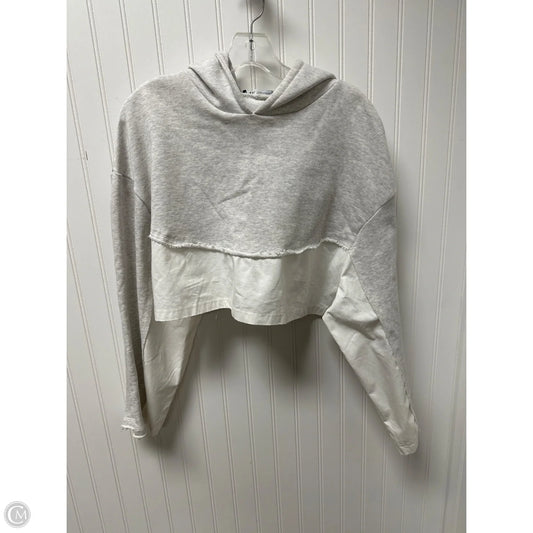 Sweatshirt Hoodie By Zara In Grey, Size: S