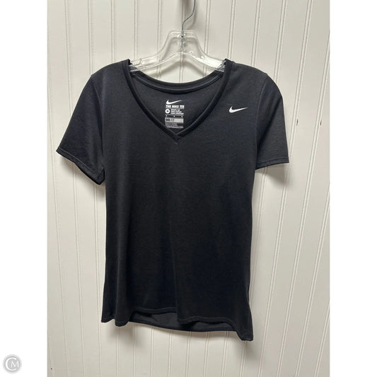 Athletic Top Short Sleeve By Nike In Black, Size: M