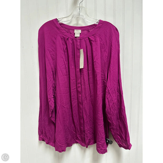Top Long Sleeve Basic By Chicos In Purple, Size: Xl