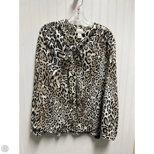 Top Long Sleeve By Chicos In Animal Print, Size: Xl