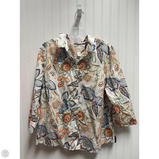 Top Long Sleeve By Chicos In Floral Print, Size: L