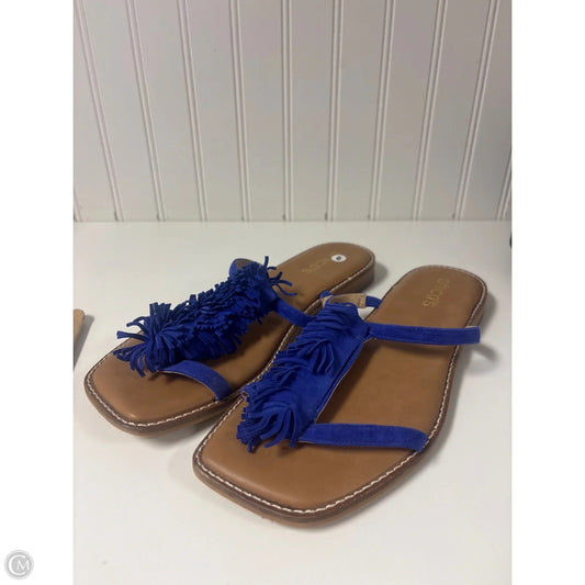 Sandals Flats By Chicos In Blue, Size: 9