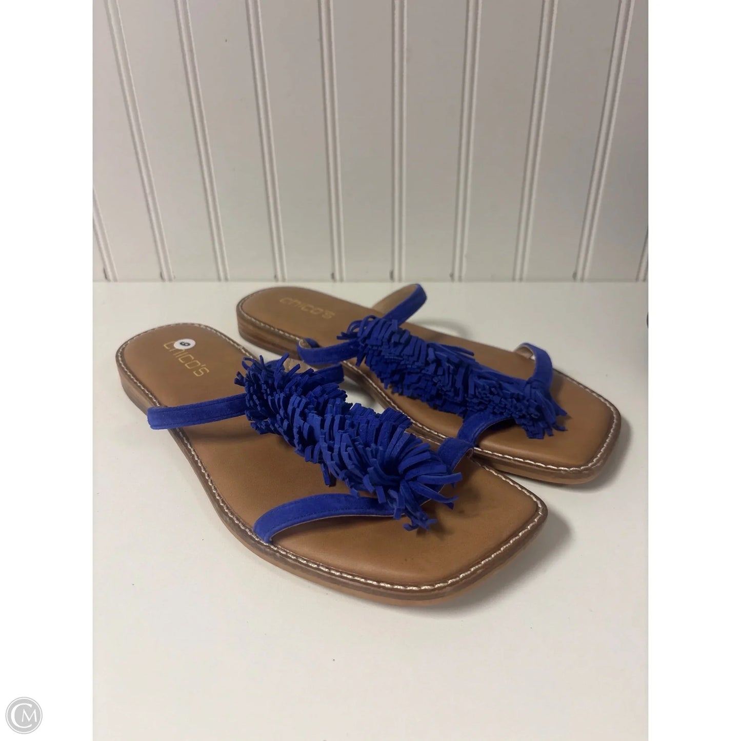 Sandals Flats By Chicos In Blue, Size: 9