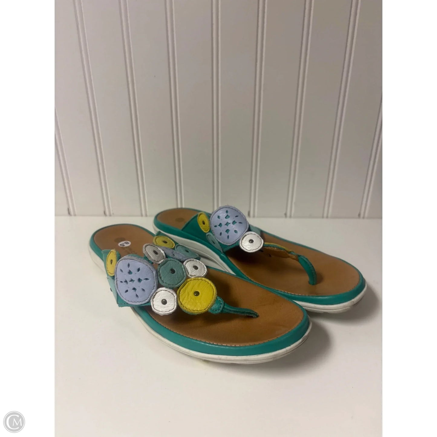 Sandals Flip Flops By Eric Michael London In Green, Size: 8.5