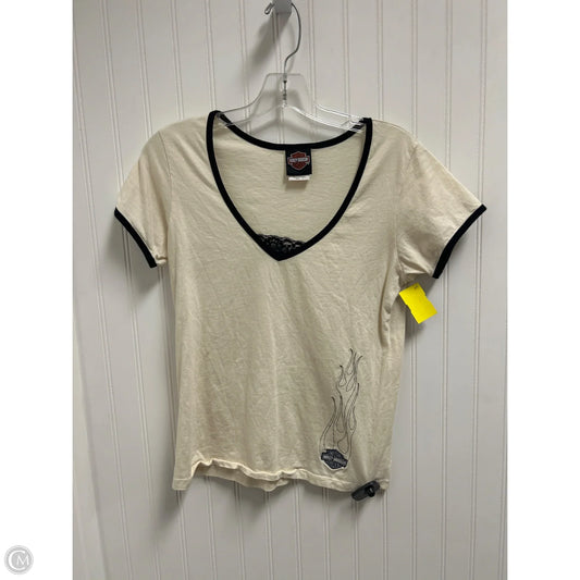 Top Short Sleeve Basic By Harley Davidson In Beige, Size: L