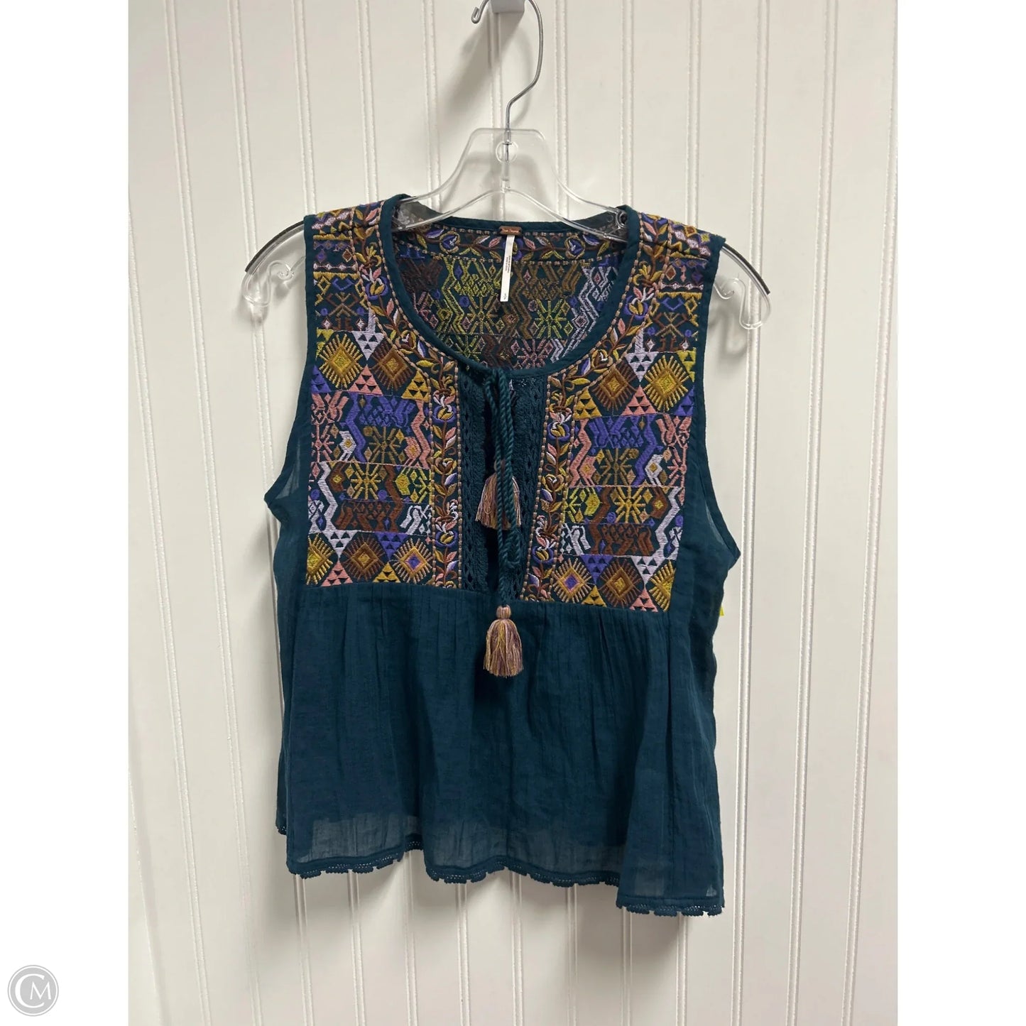 Top Sleeveless By Free People In Teal, Size: Sp
