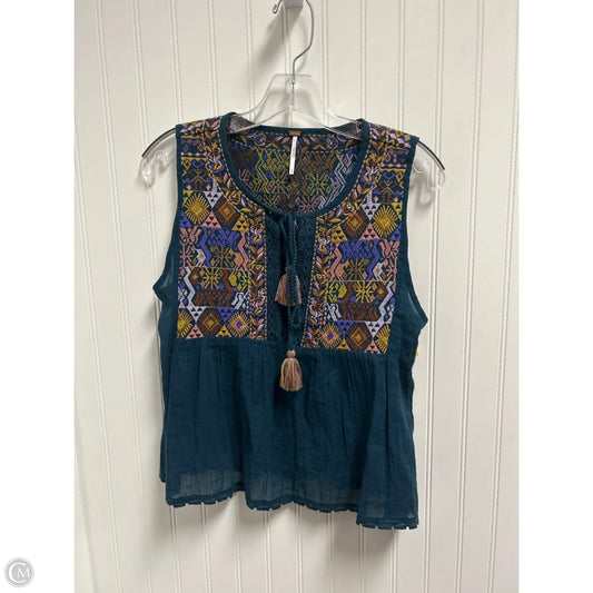 Top Sleeveless By Free People In Teal, Size: Sp