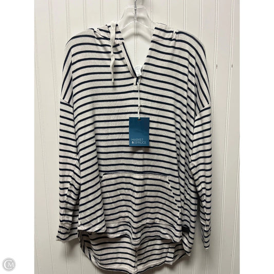 Top Long Sleeve By Market & Spruce In Blue & White, Size: 1x