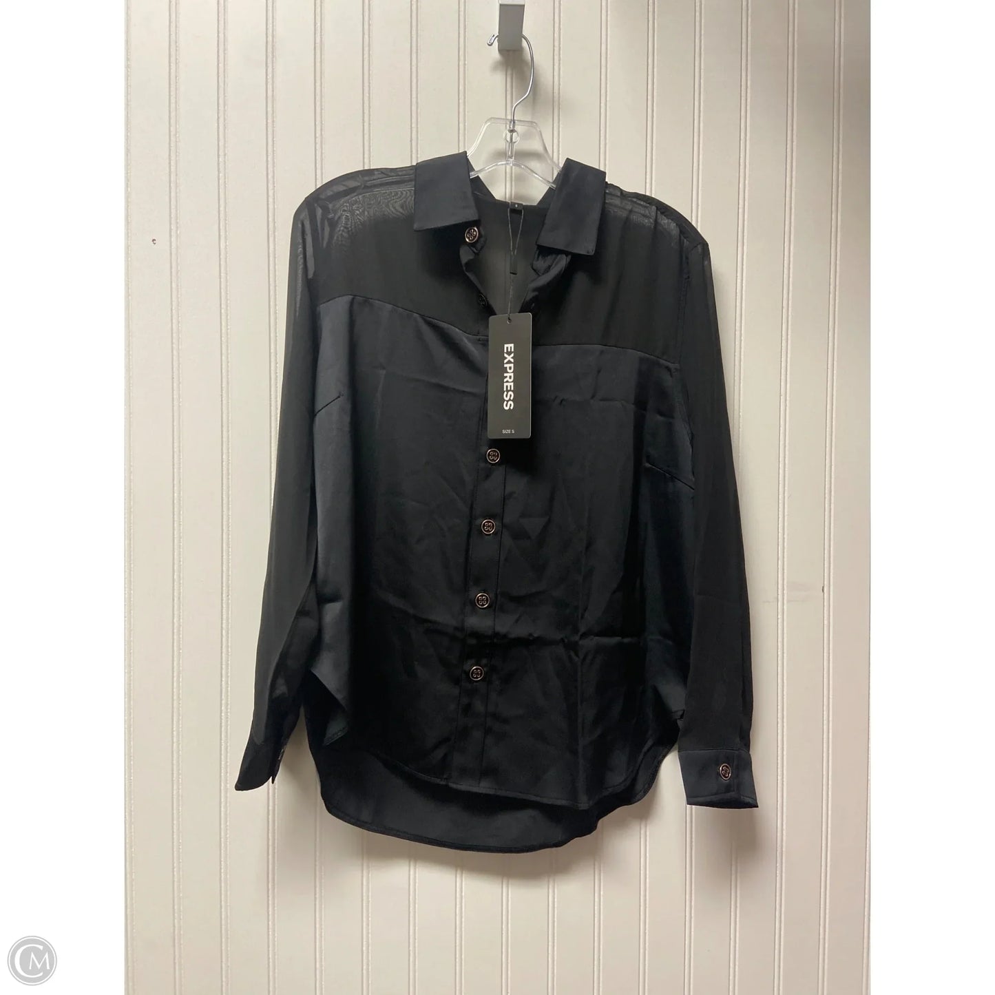 Top Long Sleeve By Express In Black, Size: S