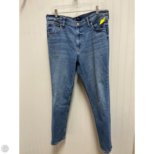 Jeans Straight By Gap In Black Denim, Size: 16