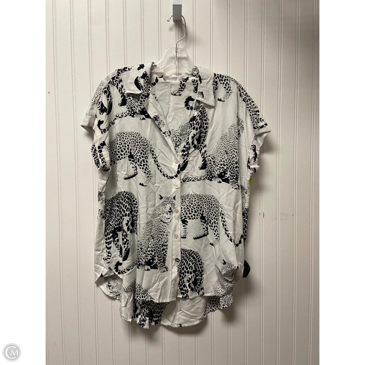 Top Short Sleeve By Jane And Delancey In Blue & White, Size: M