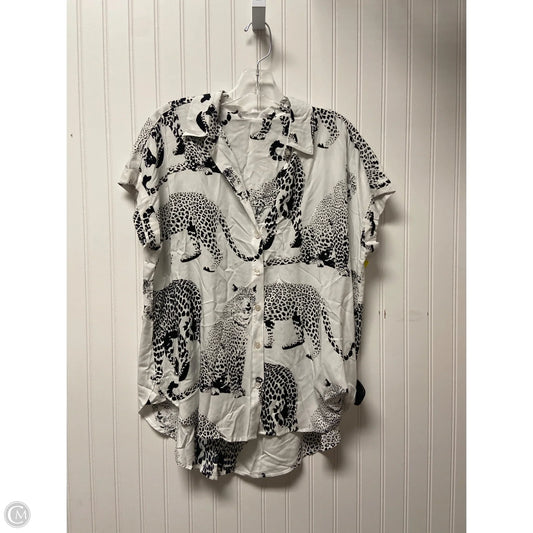 Top Short Sleeve By Jane And Delancey In Blue & White, Size: M