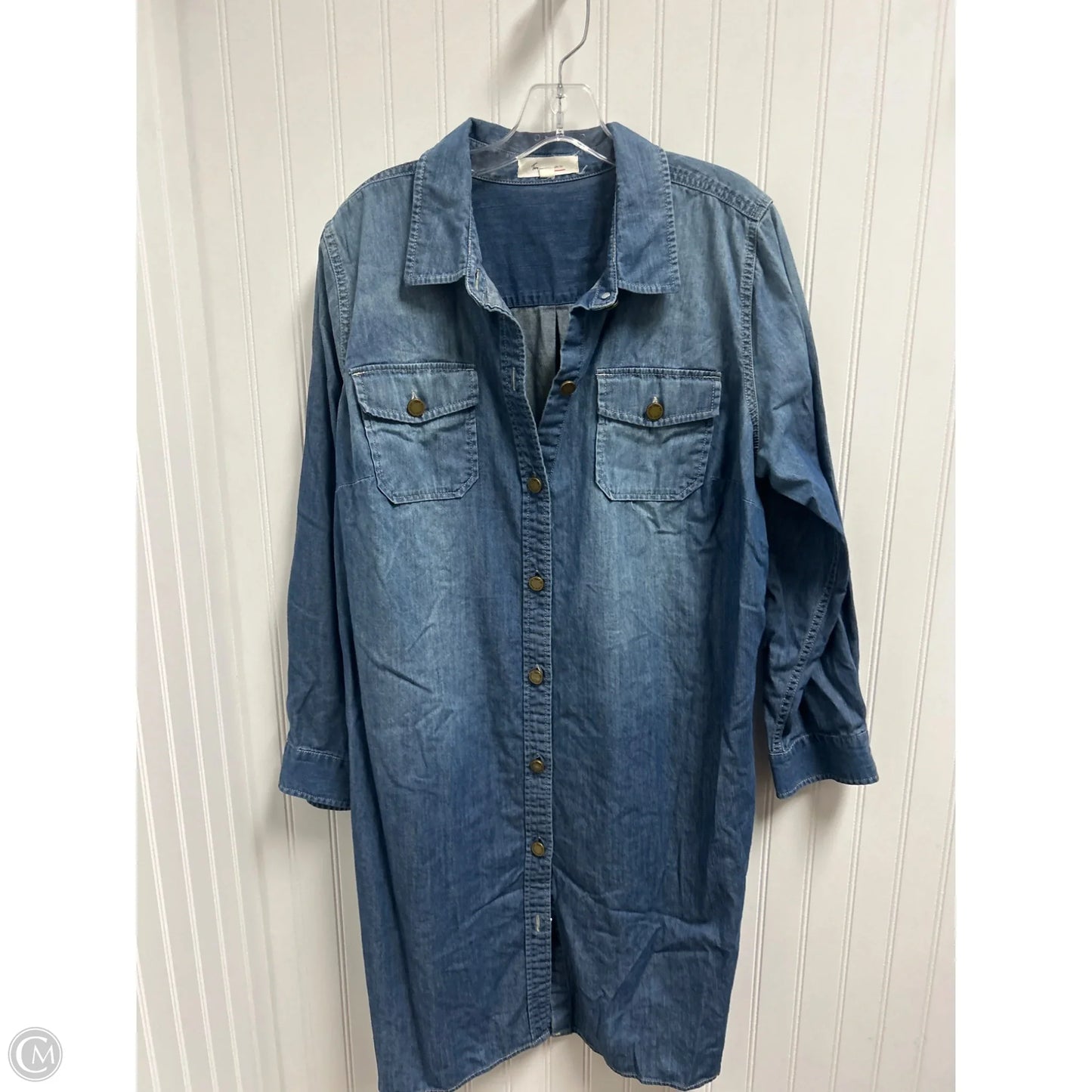 Dress Casual Short By Two By Vince Camuto In Blue Denim, Size: 2x