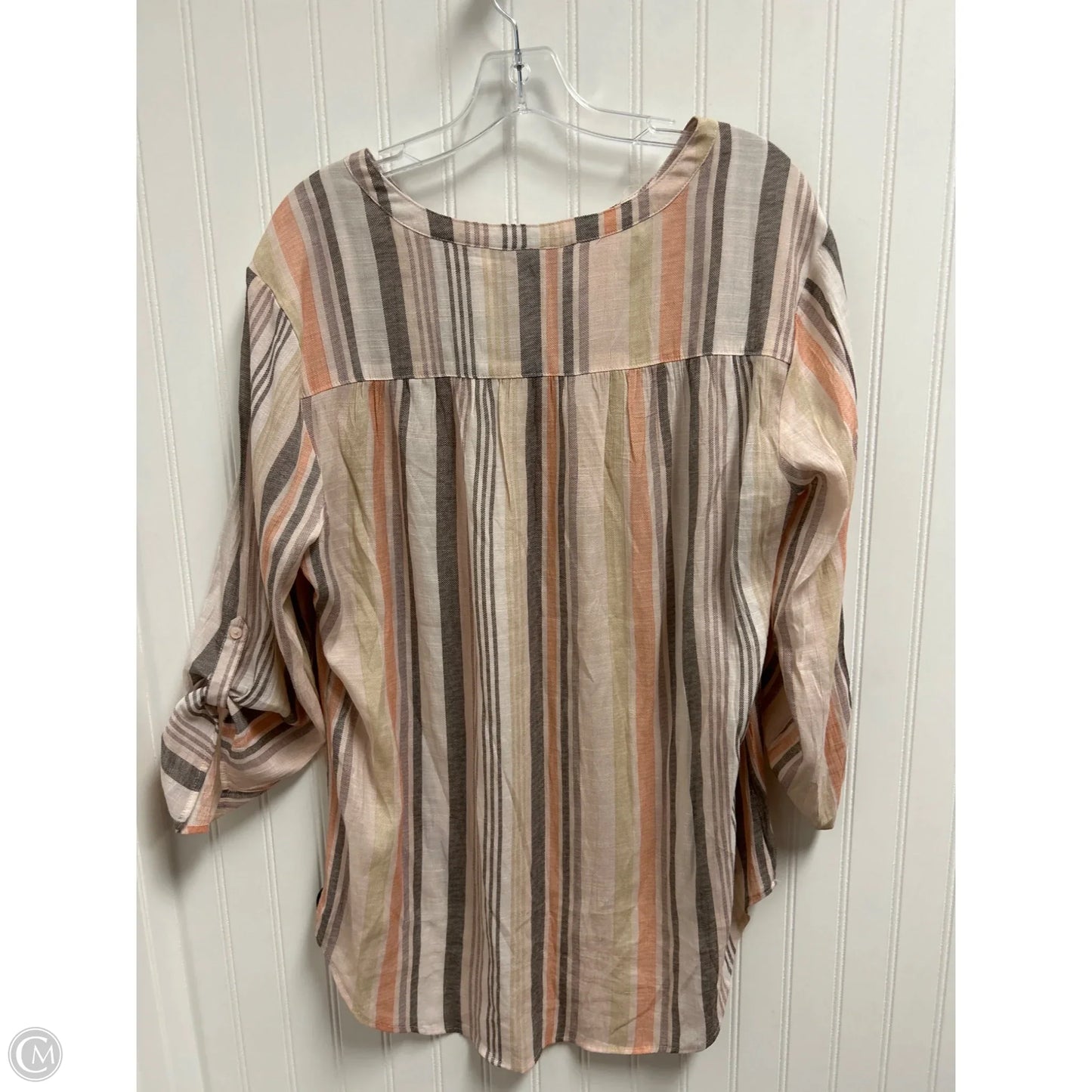 Top Long Sleeve By St Johns Bay In Striped Pattern, Size: 1x