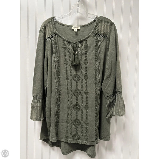 Top Long Sleeve By Style And Company In Green, Size: 2x