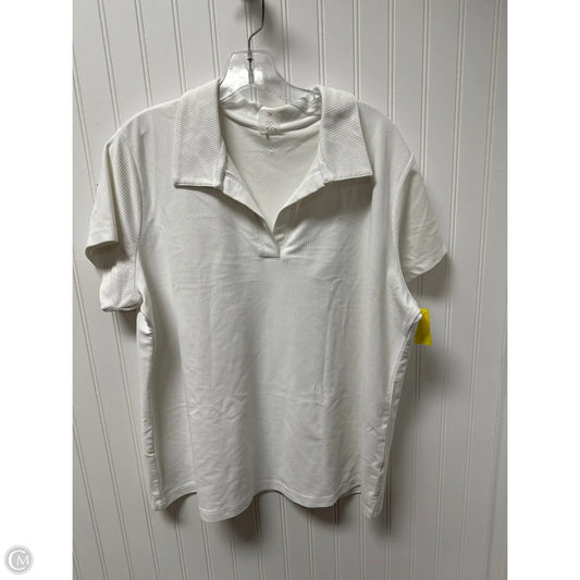 Athletic Top Short Sleeve By Calia In White, Size: 2x