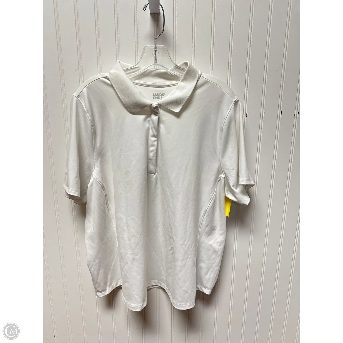 Athletic Top Short Sleeve By Lands End In White, Size: 2x
